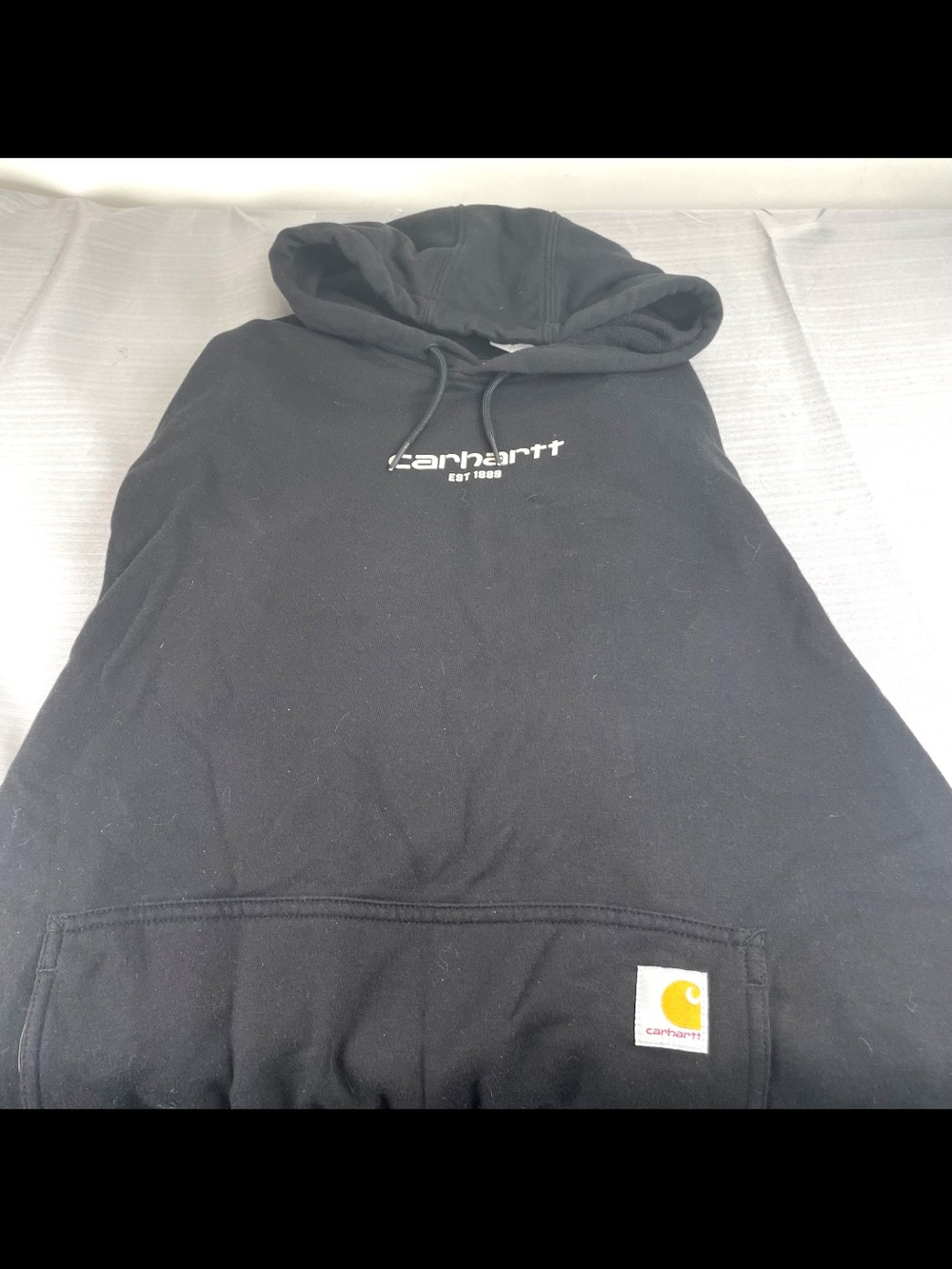 Carhartt Black Hoodie with Yellow Logo Patch